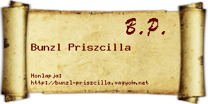 Bunzl Priszcilla névjegykártya